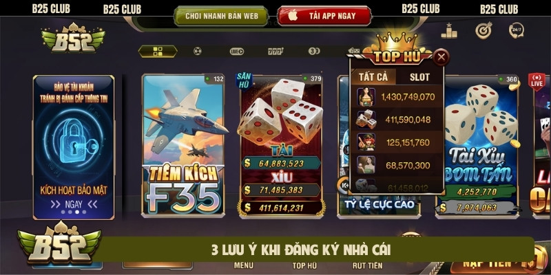 3 lưu ý khi đăng ký nhà cái