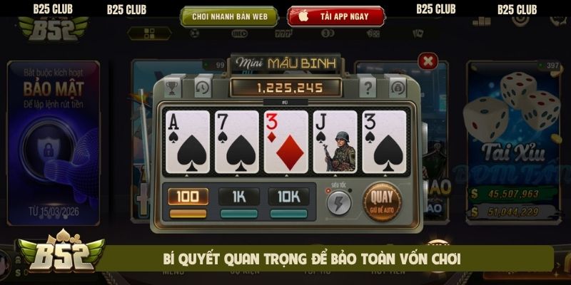 Bí quyết quan trọng để bảo toàn vốn chơi