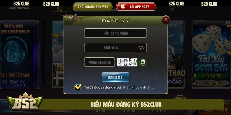 Biểu mẫu đăng ký B52club