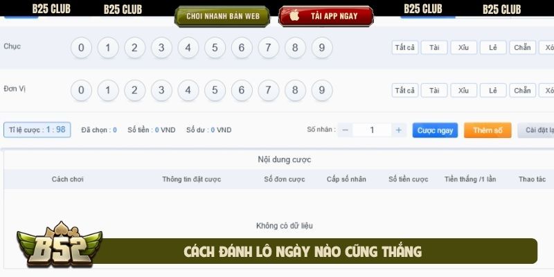 cách đánh lô ngày nào cũng thắng