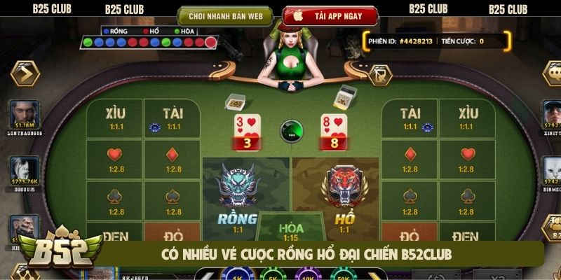 Có nhiều vé cược Rồng hổ đại chiến B52club