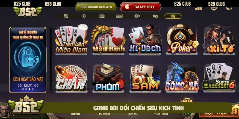 Game bài đối chiến siêu kịch tính