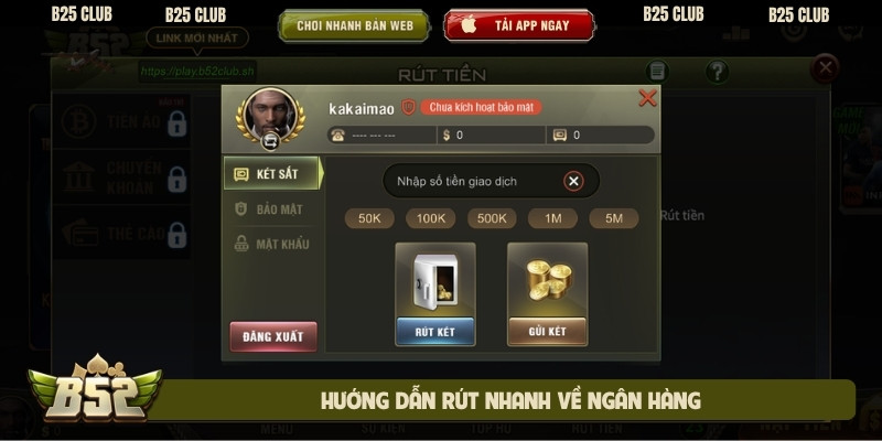 Hướng dẫn rút nhanh về ngân hàng