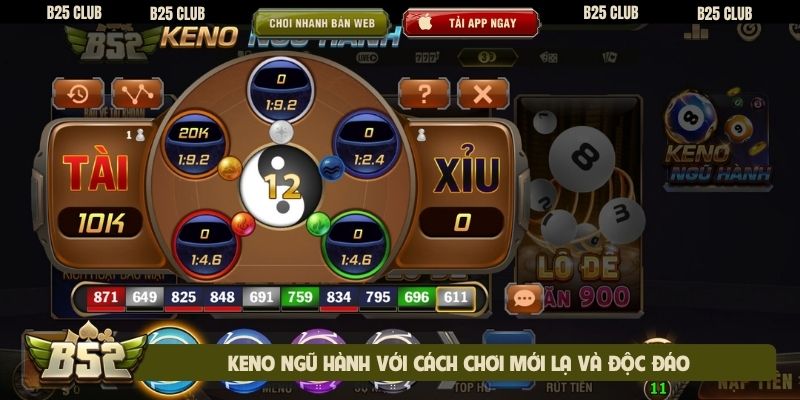 Keno ngũ hành với cách chơi mới lạ và độc đáo