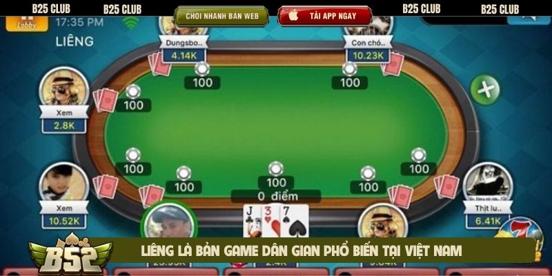 Liêng là bản game dân gian phổ biến tại Việt Nam