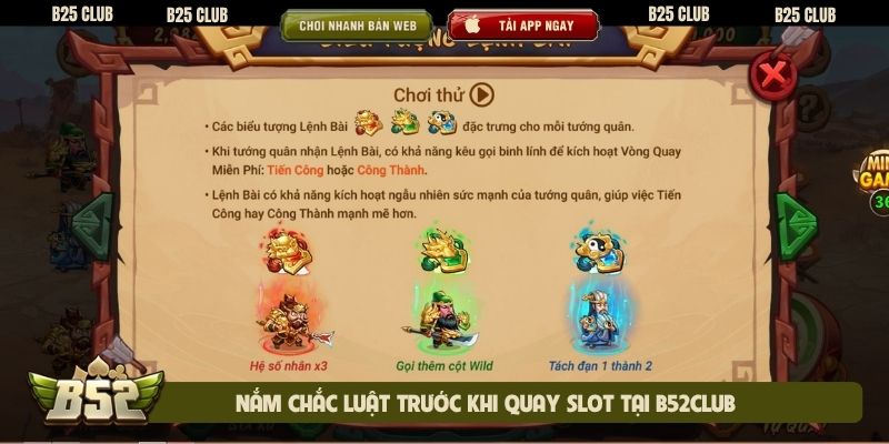 Nắm chắc luật trước khi quay slot tại B52Club