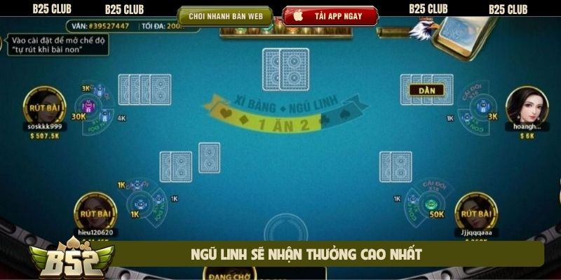 Ngũ linh sẽ nhận thưởng cao nhất