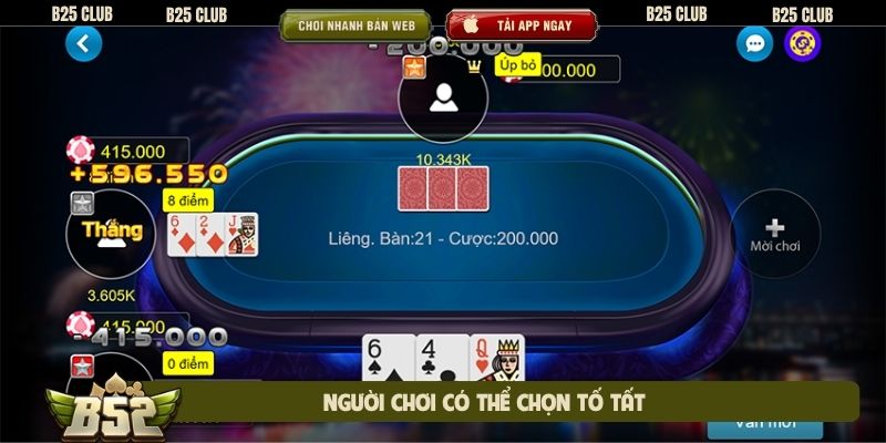 Người chơi có thể chọn tố tất