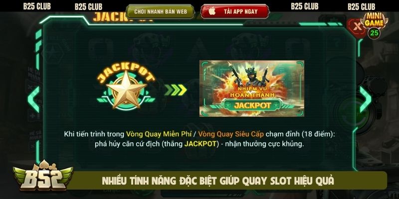 Nhiều tính năng đặc biệt giúp quay slot hiệu quả