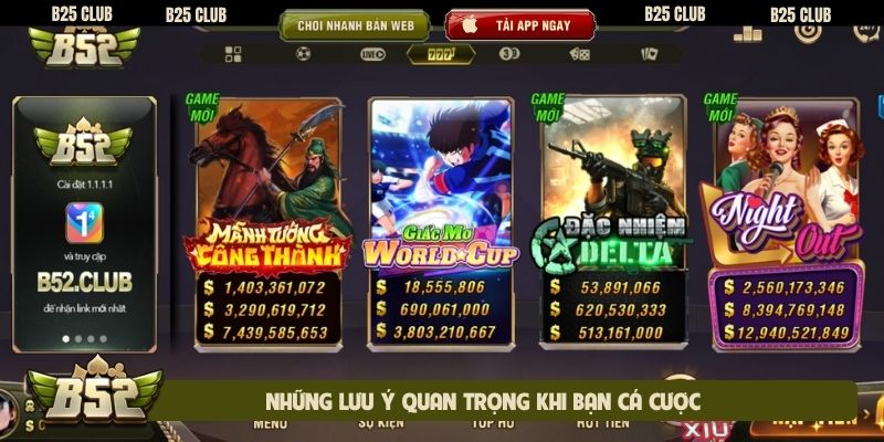 Những lưu ý quan trọng khi bạn cá cược