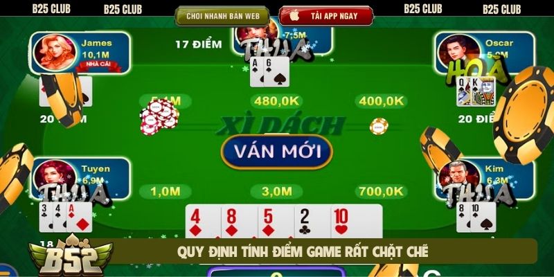 Quy định tính điểm game rất chặt chẽ