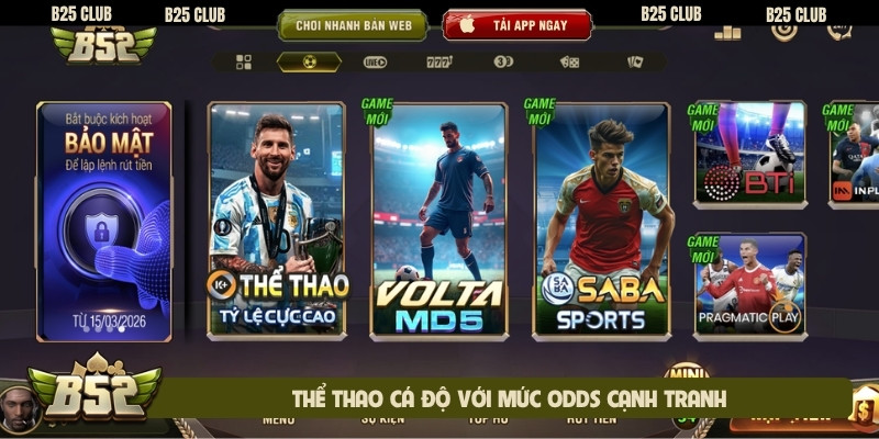 Thể thao cá độ với mức odds cạnh tranh